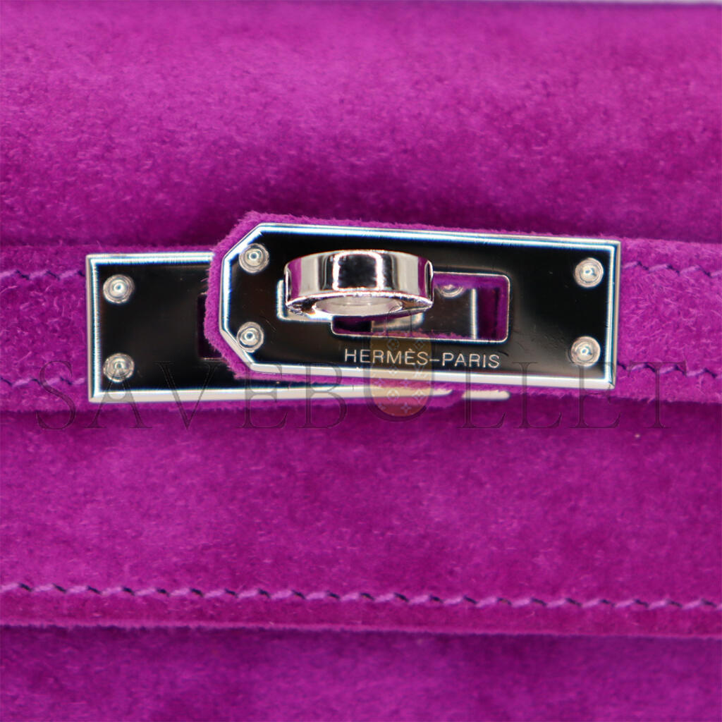 HERMÈS MASTER KELLY POCHETTE ULTRAVIOLET DOBLIS PALLADIUM HARDWARE (22*14*7cm)